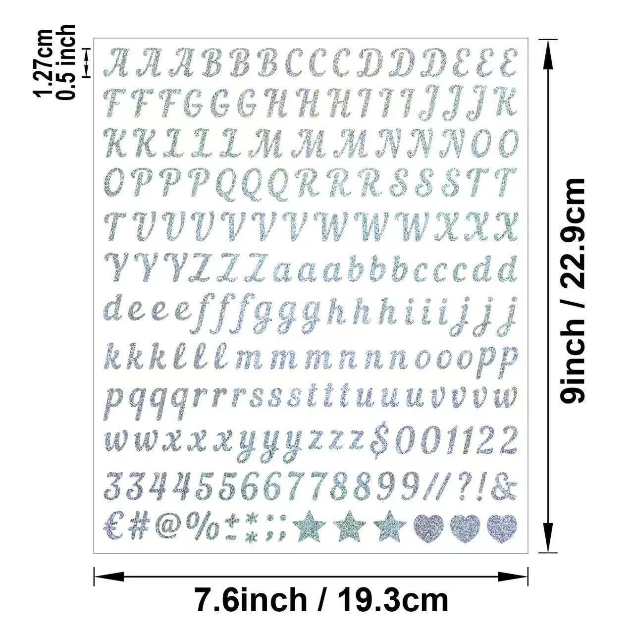 Pískovcová dekorativní samolepka s písmeny a číslicemi